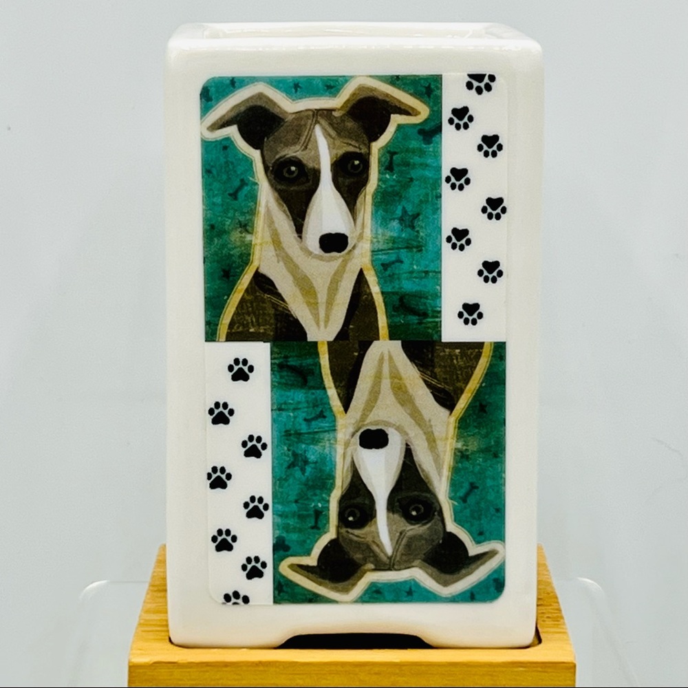 ITALIAN GREYHOUND DOG Art Hand Crafted Home Decor Planter Office Organizers Gift